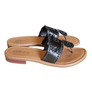 "Hot Cakes" Black and Tan Sandals/Slip-Ons Size 7.5